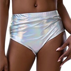 Iridescent High Waist Shorts/Costume/Swimwear